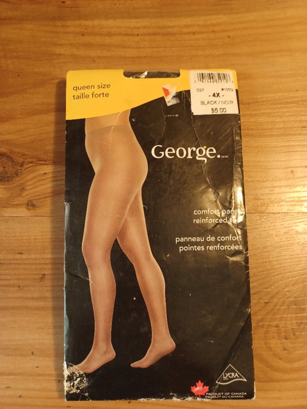 Vintage Pantyhose George Silky Control Top Color Black